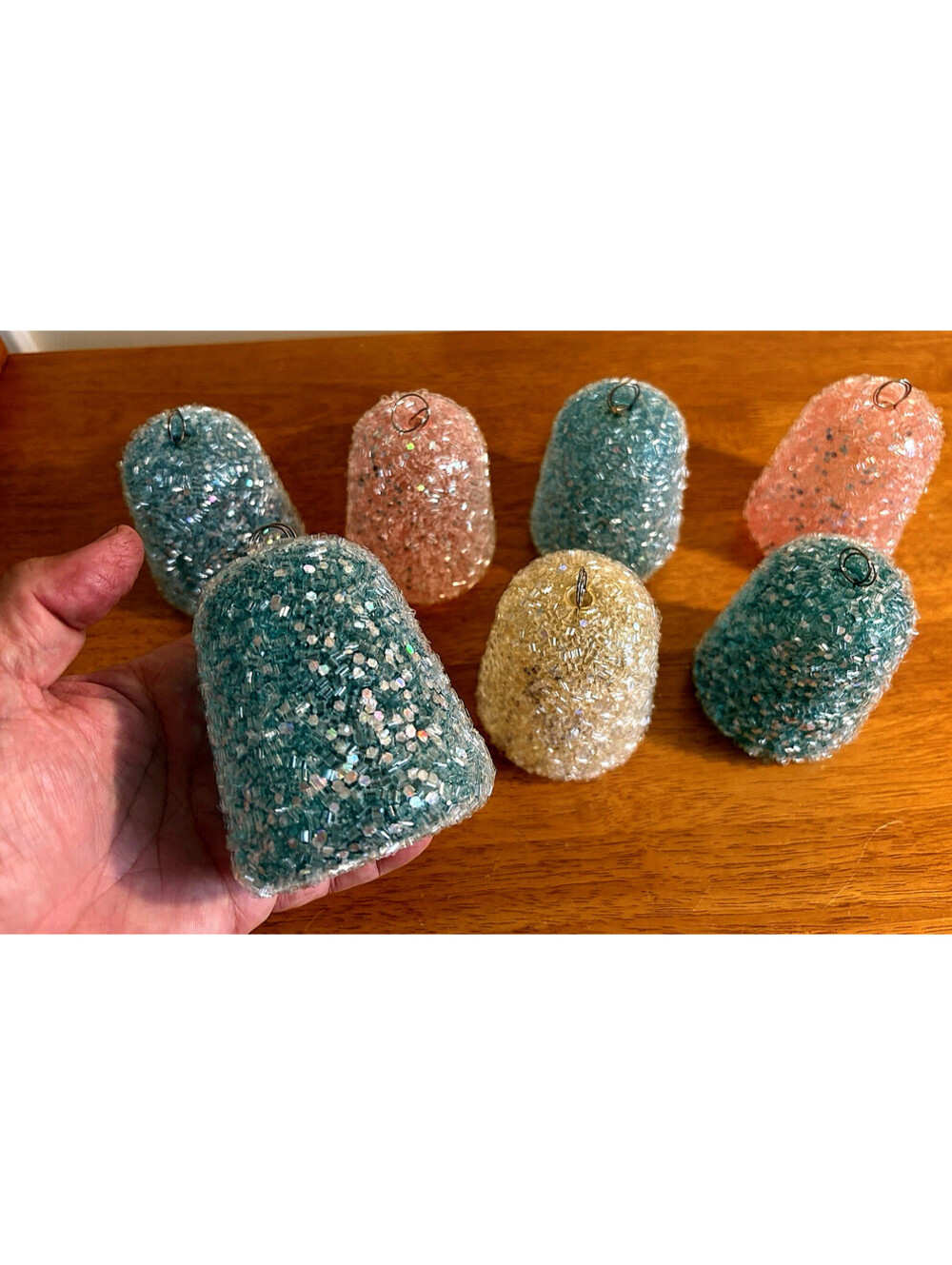 7 Large Gumdrop Ornament Candies Christmas Candy Sparkle Sugar Kitchen Decor New